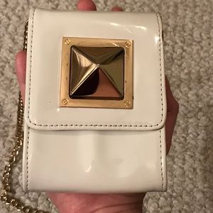 White and gold small purse